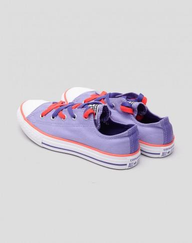 女小童浅紫色布面童胶鞋